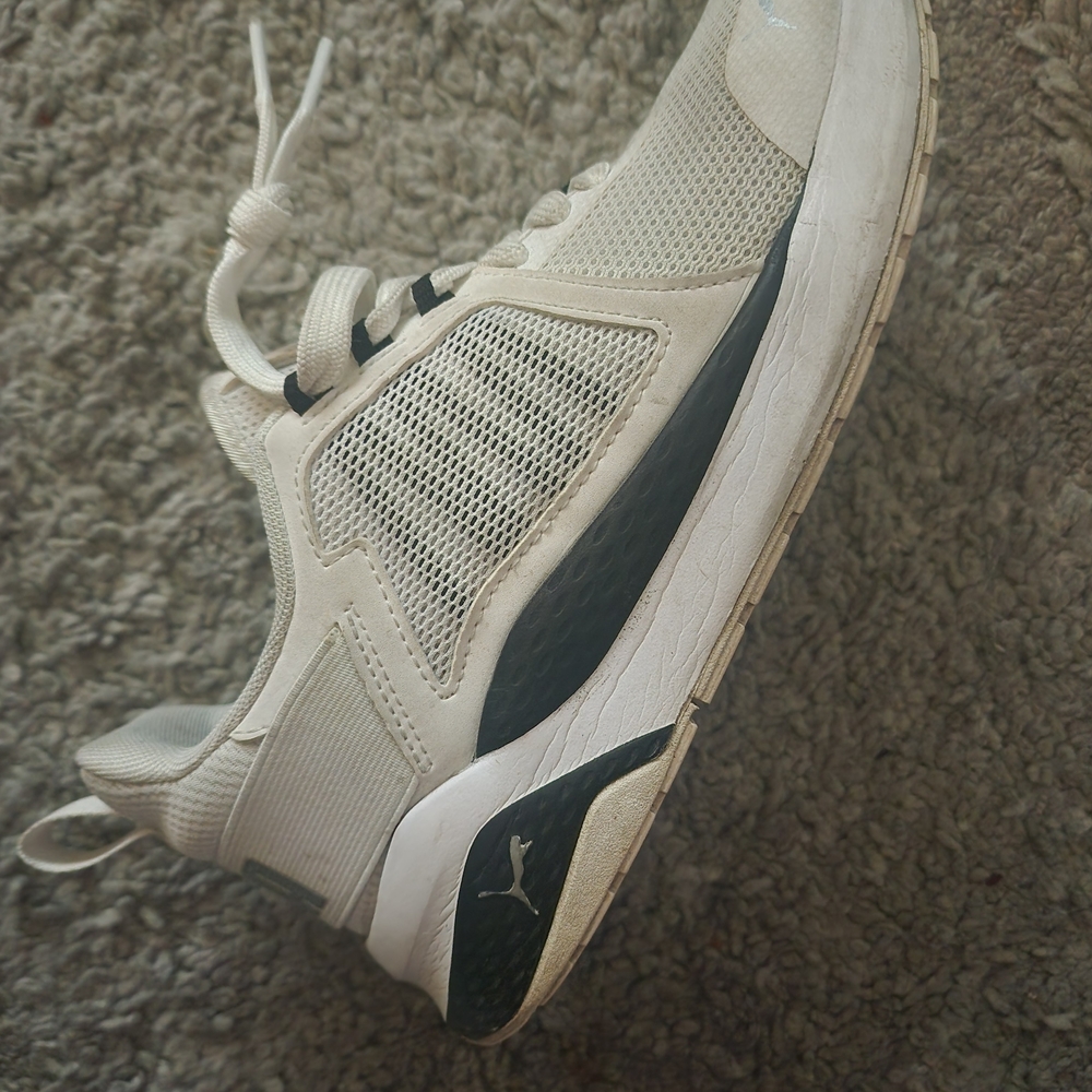 Women's PUMA White and Black Athletic Sneakers